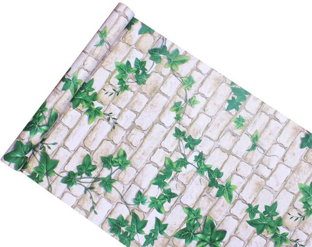 壁紙 はがせる レンガ 壁紙シール ウォールステッカー 緑 自然 グリーン ツタ草 防水 簡単 貼り付け 45cm 10mtno A13 1 2日発送 の通販はau Pay マーケット マインド ワン