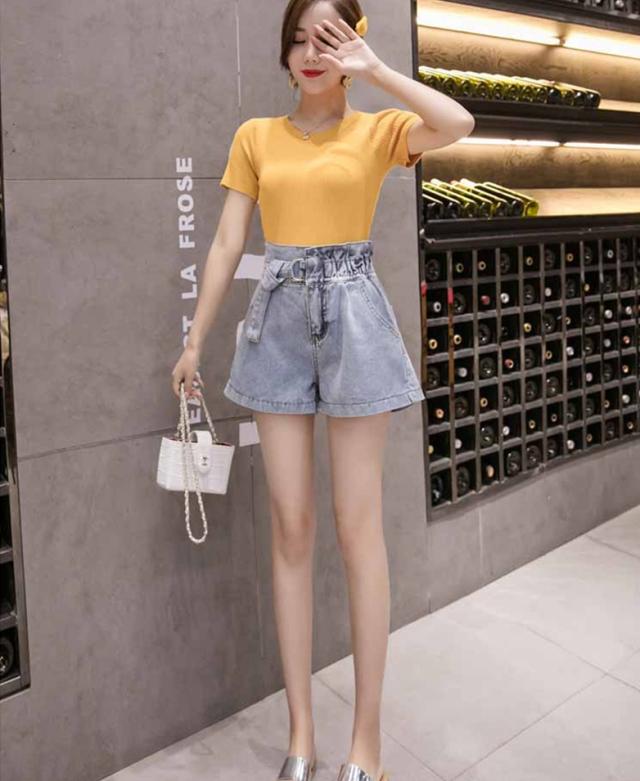 レディース パンツ 春夏秋 ショートパンツ デニム 無地 ハイウエスト ウエストベルト シンプル カジュアル 脚長 美脚 可愛い お出かけの通販はau Pay マーケット ｈａｒｕ ｆｏｏ