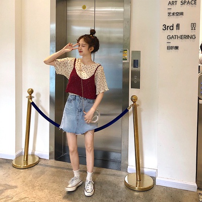 レディース トップス 春夏秋 ２点セット シャツ 半袖 シフォンシャツ 花柄 ニット ビスチェ カジュアル ガーリー おしゃれ レイヤード ベの通販はau Pay マーケット ｈａｒｕ ｆｏｏ