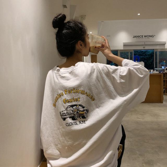 レディース トップス 夏 ｔシャツ ７分袖 ラウンドネック ビッグシルエット フロントプリント バックプリント ミニワンピ 切り込み カジの通販はau Pay マーケット ｈａｒｕ ｆｏｏ