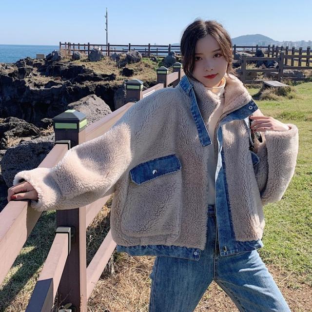 レディース アウター 秋冬 アウター レディース ボア デニム ジャケット ショート丈 ブルゾン コート 異素材ｍｉｘ ドッキング スタンドの通販はau Pay マーケット ｈａｒｕ ｆｏｏ