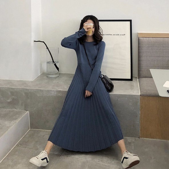 レディース ワンピース 春 秋 冬 ロング丈 プリーツ スカート 長袖 ニット ボートネック ワンピース シンプル カジュアル おしゃれ 大人の通販はau Pay マーケット ｈａｒｕ ｆｏｏ