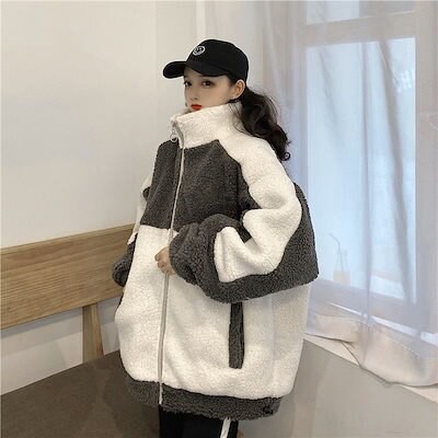 韓国ファッションファーコートゆったりニットアウター レディース毛皮