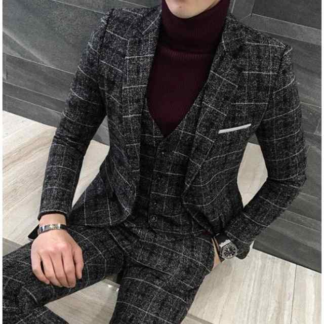 メンズスーツセット ジャケット+ベスト+パンツ  スーツ3点セット 大きいサイズ　ビジネス/フォーマル/パーティー/結婚式 紳士服 冬の通販は