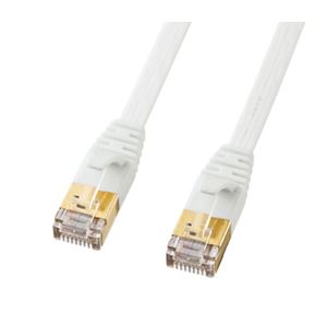 (まとめ)サンワサプライ CAT7ウルトラフラットLANケーブル(5m、ホワイト) KB-FLU7-05W(×2セット) |b04の通販は 5,672円