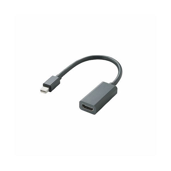 (まとめ)エレコム Mini DisplayPort-HDMI変換アダプタ AD-MDPHDMIBK(×2セット) |b04