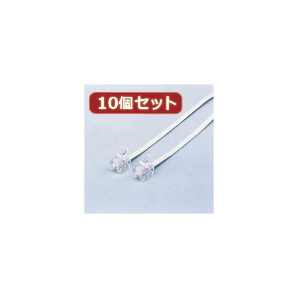 （まとめ）10個セット エレコム スリムモジュラケーブル（白） MJ-1WHX10(×2セット) |b04