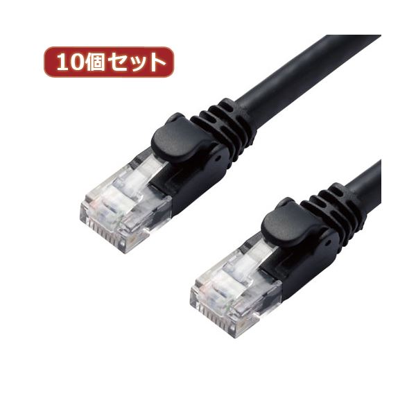 （まとめ） TANOSEE 爪折れ防止LANケーブル（CAT6） ブラック 1m 1パック（5本） ×2セット ds-1576910 まとめ） TANOSEE 爪折れ防止LANケーブル（CAT6） ブラック 3m 1パック