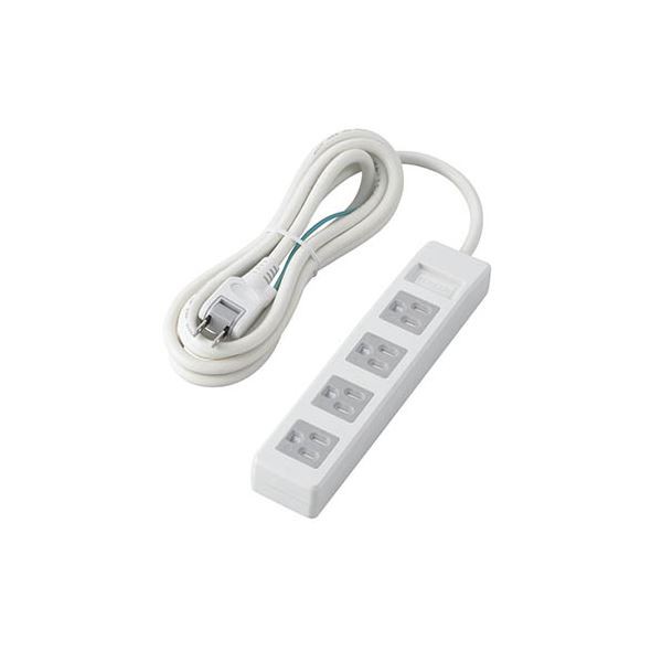 (5個セット) エレコム 3pinタップ/ホコリシャッター付/4個口/2.5m/ホワイト T-T1C-3425WHX5 |b04