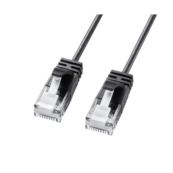 (5個セット) サンワサプライ カテゴリ6A極細LANケーブル 5m ブラック KB-SL6A-05BKX5 |b04の通販は 8,764円