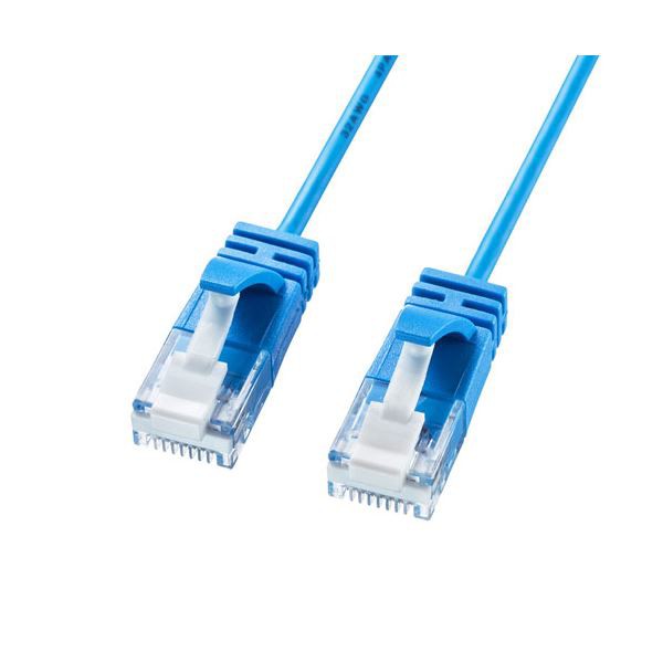 (5個セット) サンワサプライ カテゴリ6A極細LANケーブル 5m ブルー KB-SL6A-05BLX5 |b04の通販は 7,625円