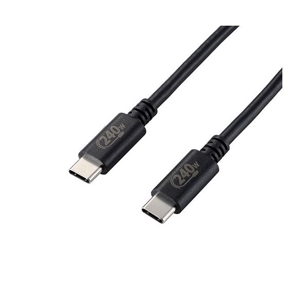 エレコム USB2.0ケーブル/C-Cタイプ/認証品/USB Power Delivery対応/240W/1.0m/ブラック U2C-CCPE10NBK |b04の通販は 5,352円