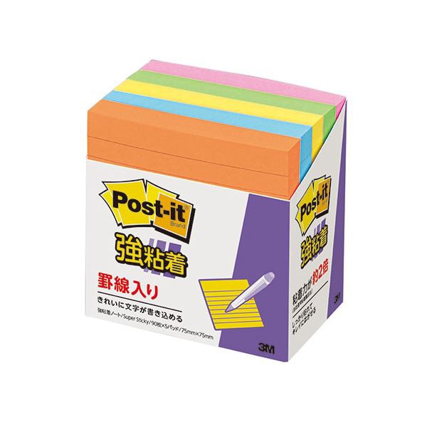 (5個セット) 3M Post-it ポストイット 強粘着ラインノート 混色5色 3M-630-5SSANX5 |b04の通販は