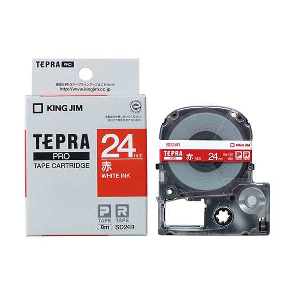 (5個セット) KING JIM キングジム テプラPROテープビビッド 24mm 赤 KJ-SD24RX5 |b04の通販は
