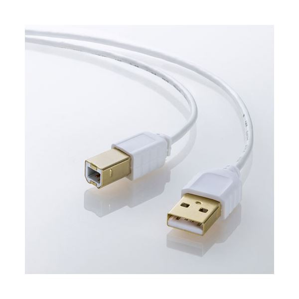 5個セット) サンワサプライ 極細USBケーブル （USB2.0 A-Bタイプ） 2m
