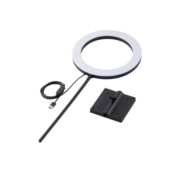 エレコム VESA穴リングライト(26cm/VESAマウント付き) DE-L07BK ブラック |b04の通販は