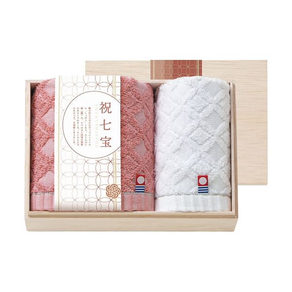 (5セット) 祝七宝 フェイスタオル＆ウォッシュタオル（国産木箱入） C5058077X5 |b04の通販は 8,495円