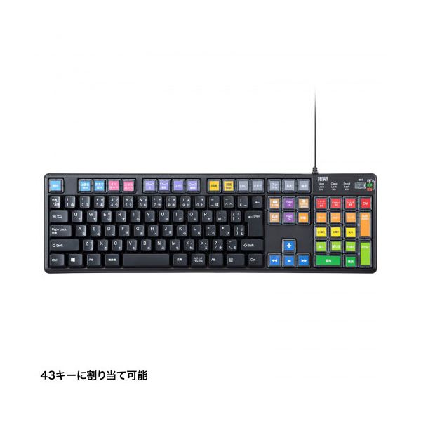 サンワサプライ プログラマブルキーボード 43キーに文字や