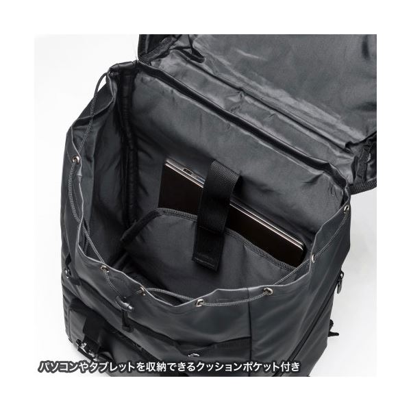 サンワサプライ 現場用リュック 大容量でヘルメットも入る反射テープ付き大容量リュック BAG-GEN1BK |b04の通販は