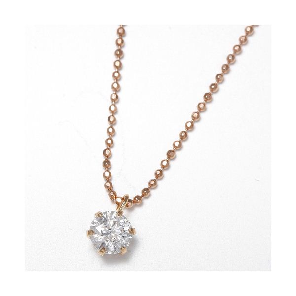 新品K18PGルビー0.4ctダイヤモンドペンダントネックレス