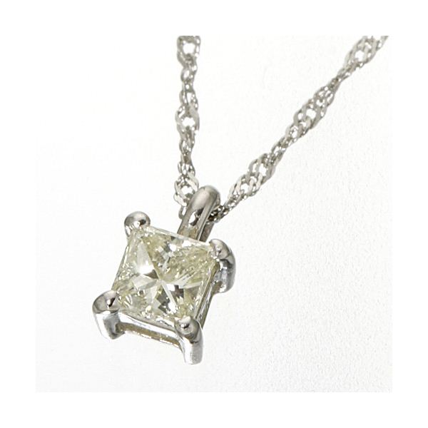 0.15ctダイヤモンドプリンセスカットペンダント/ネックレス プラチナ【メーカー直送】代引き・銀行振込前払い不可・同梱不可の通販は