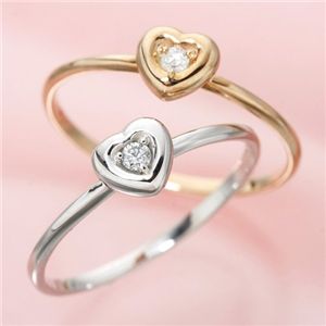 K10ハートダイヤリング 指輪 ホワイトゴールド 15号【メーカー直送】代引き・銀行振込前払い不可・同梱不可