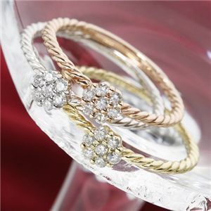 K14ホワイトゴールド ダイヤリング 指輪 9号【メーカー直送】代引き・銀行振込前払い不可・同梱不可