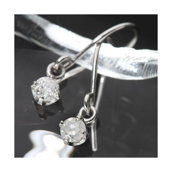 18Kホワイトゴールド ダイヤモンド1ct ￼￼フープピアス 片耳