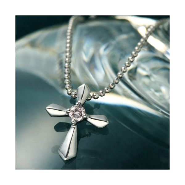 K18WG（ホワイトゴールド） ピンクダイヤ クロスペンダント【メーカー直送】代引き・銀行振込前払い不可・同梱不可の通販は