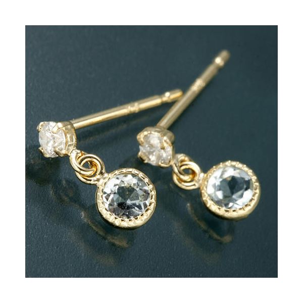 Amelie Monchouchouアンティーク調バースデイピアス 3月アクアマリン【メーカー直送】代引き・銀行振込前払い不可・同梱不可