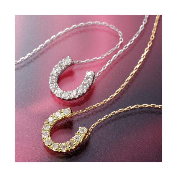 K18ホースシューダイヤモンドペンダント/ネックレス WG【メーカー直送】代引き・銀行振込前払い不可・同梱不可の通販はその他アクセサリー・ジュエリー