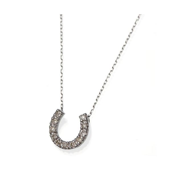 K18ホースシューダイヤモンドペンダント/ネックレス WG【メーカー直送】代引き・銀行振込前払い不可・同梱不可の通販は