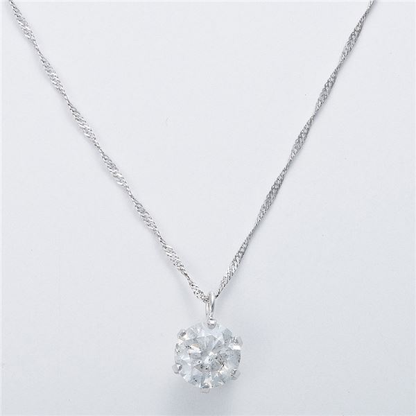 K18 WG スクリュー チェーン ネックレス ペンダント 18金 750 ホワイト ゴールド ジュエリー アクセサリー 【中古】 th1209 K18WG 0.7ctダイヤモンドペンダント⁄ネックレス スクリューチェーン