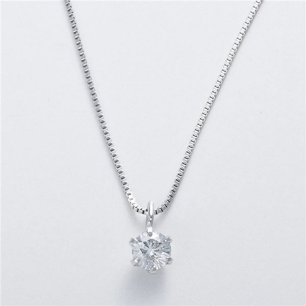 K18WG 0.1ctダイヤモンドペンダント/ネックレス ベネチアンチェーン（鑑定書付き）【メーカー直送】代引き・銀行振込前払い不可・同梱不可の通販は