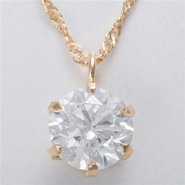 K18 0.5ctダイヤモンドペンダント/ネックレス スクリューチェーン（鑑定書付き）【メーカー直送】代引き・銀行振込前払い不可・同梱不可