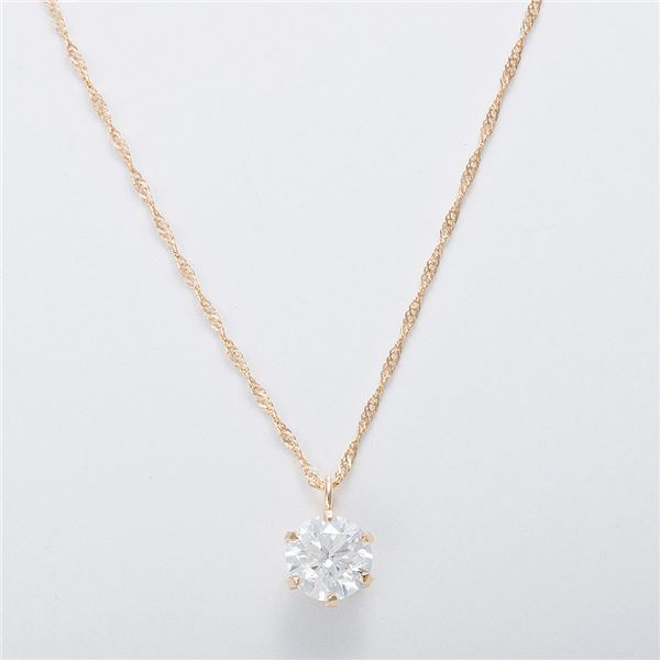 K18 0.5ctダイヤモンドペンダント/ネックレス スクリューチェーン（鑑定書付き）【メーカー直送】代引き・銀行振込前払い不可・同梱不可