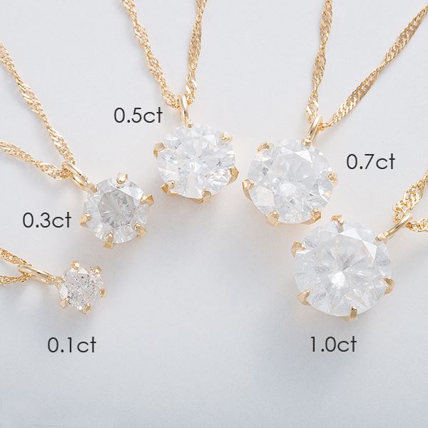 K18 0.5ctダイヤモンドペンダント/ネックレス スクリューチェーン（鑑定書付き）【メーカー直送】代引き・銀行振込前払い不可・同梱不可