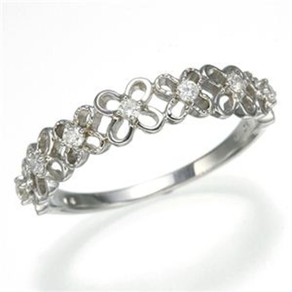 K10WGダイヤリング 指輪 フラワーリング 17号 |b04の通販は 22,804円