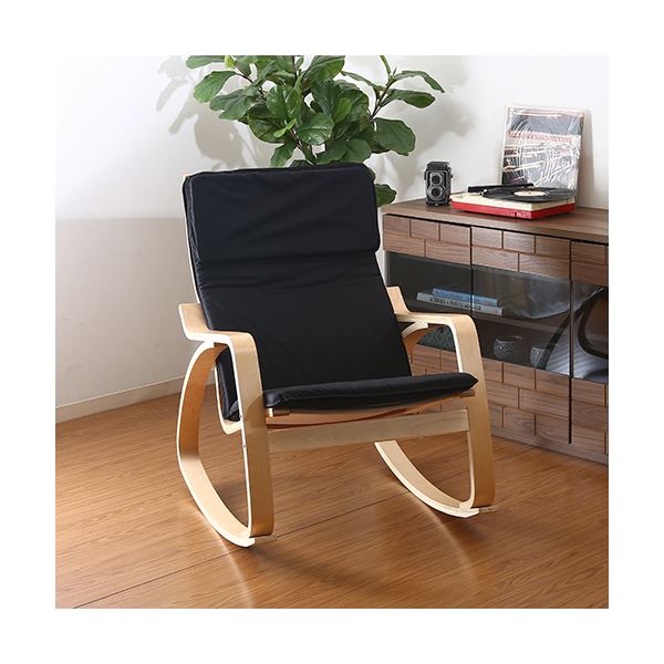 パーソナルチェア ロッキングチェア 約幅67cm ブラック スリム 肘付き ハイバックタイプ リラックスチェア リビング |b04の通販は 15,566円