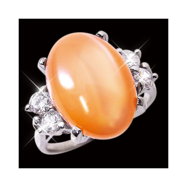k様 オレンジムーンストーン リング 15号 オレンジムーンストーンリング 15号 k様 オレンジムーンストーン