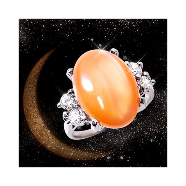 オレンジムーンストーンリング 15号【メーカー直送】代引き・銀行振込