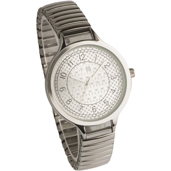 [千鶴] 腕時計 3針 フクロウモノグラム 伸縮ジャバラベルト CDW002-001 【バンドカラー：シルバー/文字盤：シルバー】【メーカー直送】代引き・銀行振込前払い不可・同梱不可の通販は 5,019円