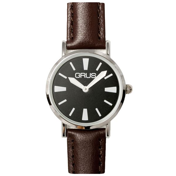 GRUS（グルス） ロービジョンウォッチ (バンドカラー：ブラウン/文字盤カラー：ブラック/インデックスカラー：ホワイト) GRS007-06 |b04の通販は 5,133円