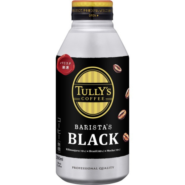 【ケース販売】伊藤園 TULLY’S COFFEE(タリーズコーヒー)BARISTA’S BLACK(バリスタズブラック) 390ml 【×48本セット】【代引不可】【