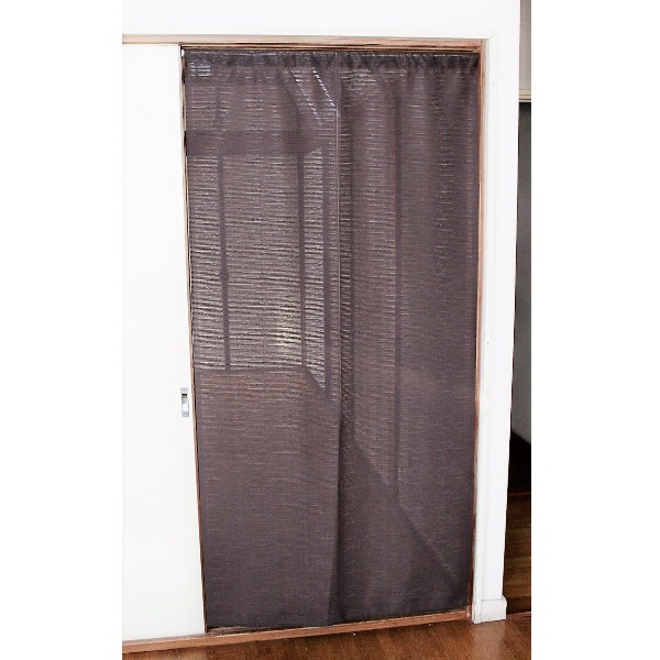 間仕切り カーテン 85×170cm ブラウン 日本製 防炎加工 取り付け簡単 突っ張り棒 のれん 暖簾 リビング ダイニング キッチン【メーカー直送】代引き・銀行振込前払い不可・同梱不可の通販は