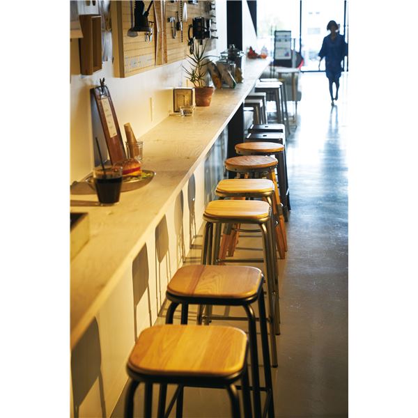 カウンターチェア ハイチェア 幅39cm シルバー 2脚セット 木製 アッシュ スチール リビング ダイニング 店舗 飲食店 |b04_2