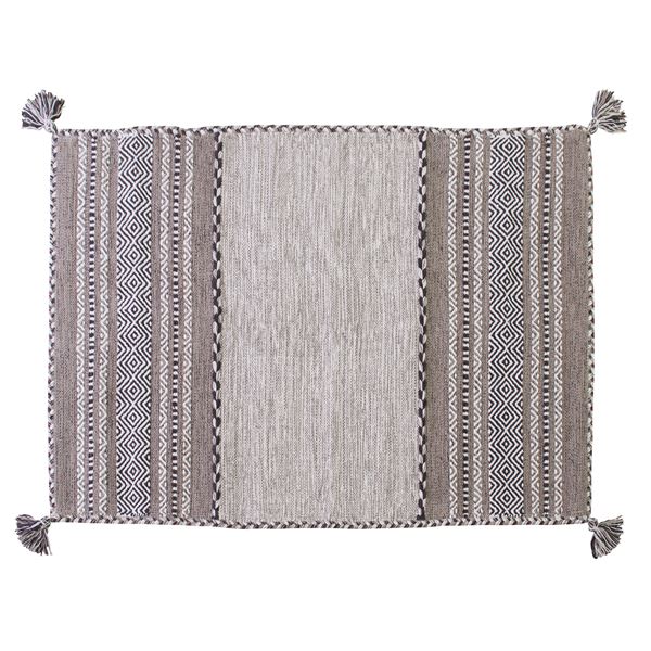 ラグマット 絨毯 130×90cm グレー 長方形 インド製 綿 コットン TTR-102GY シェニール リビング ダイニング ベッドルーム |b04の通販は 5,357円