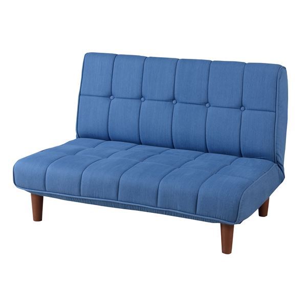 ローソファー リクライニングソファー 幅102cm 2人掛け 42段階 リクライニング デニム張地 リビング ダイニング |b04の通販は