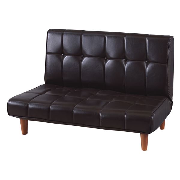 ローソファー リクライニングソファー 幅102cm 2人掛け レザー調 ブラック 42段階 リクライニング 合皮張地 リビング ダイニング |b04の通販は