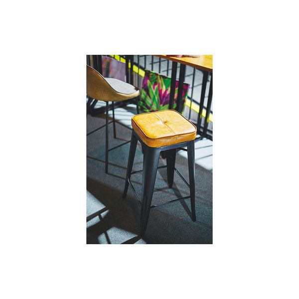 スツール オットマン 幅41×奥行41×高さ70cm キャメル スチール ソフトレザー リビング ダイニング インテリア家具【メーカー直送】代引き・銀行振込前払い不可・同梱不可
